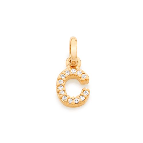 GOLD KID'S LETTER PENDANT -LETTER C