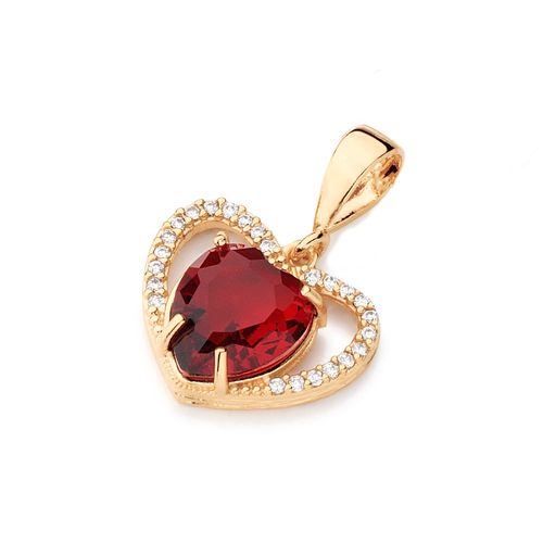 GOLD PENDANT WITH CRYSTAL AND ZIRCONIA