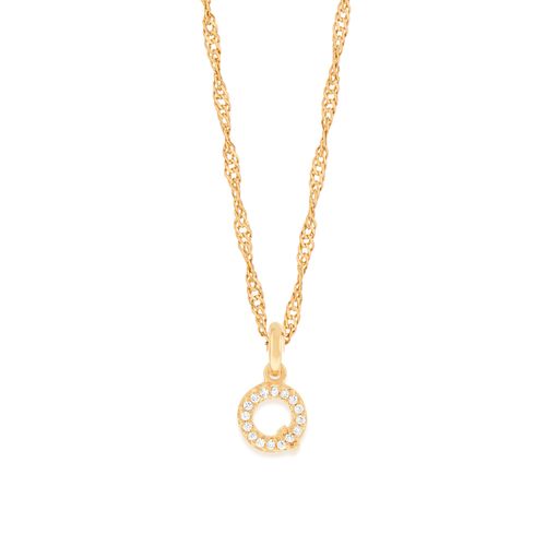GOLD KID'S LETTER PENDANT -LETTER Q