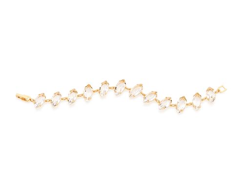 GOLD BRACELET WITH CRYSTAL