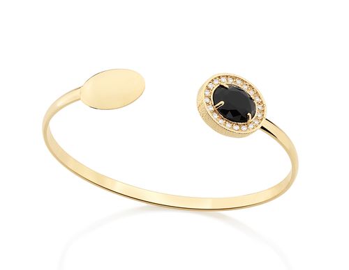 GOLD BRACELET WITH CRYSTAL AND ZIRCONIA