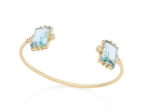 GOLD BRACELET WITH CRYSTAL AND ZIRCONIA
