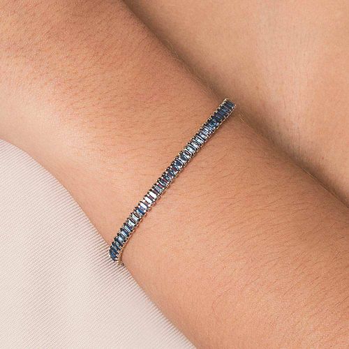 GOLD TENNIS BRACELET IN BLUE