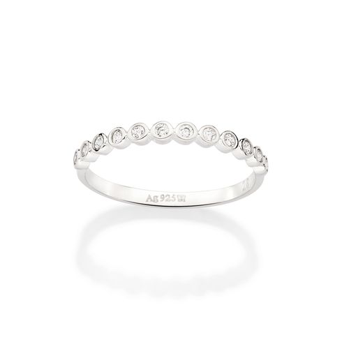 SILVER 925 STUDDED SKINNY RING