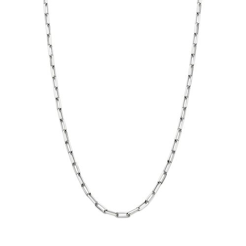 SILVER 925 LONG PAPER CLIP LINK CHAIN - 60CM