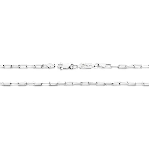 SILVER 925 LONG PAPER CLIP LINK CHAIN - 60CM