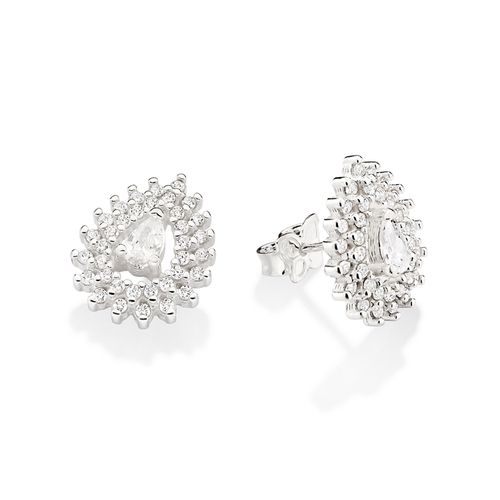 SILVER 925 COLD WINTER BUTTON EARRINGS