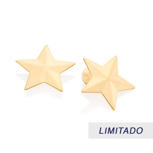 GOLD STAR MAXI BUTTON EARRINGS