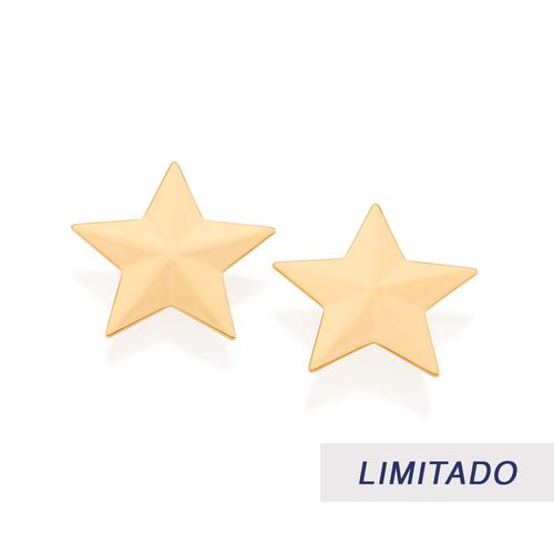GOLD STAR MAXI BUTTON EARRINGS