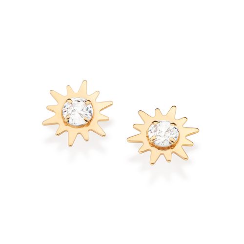GOLD SUN STUD EARRINGS