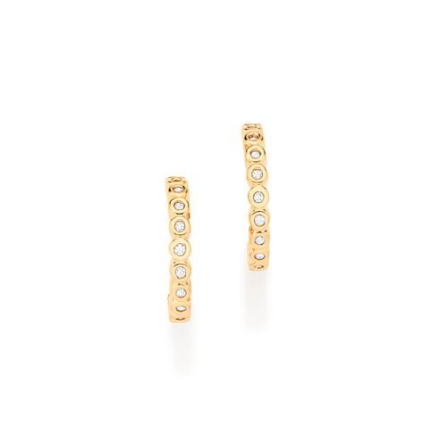 GOLD MINI STUDDED HUGGIE EARRINGS