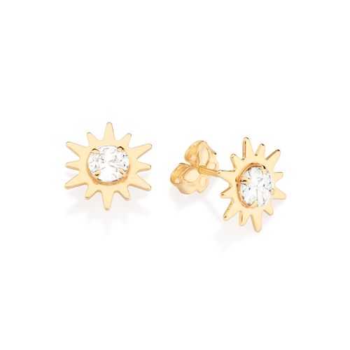 GOLD SUN STUD EARRINGS