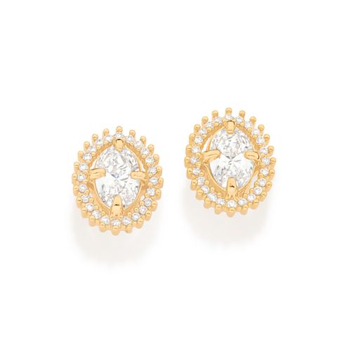 GOLD TOGETHER AGAIN STUD EARRINGS IN WHITE