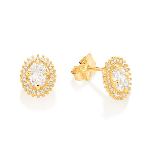 GOLD TOGETHER AGAIN STUD EARRINGS IN WHITE