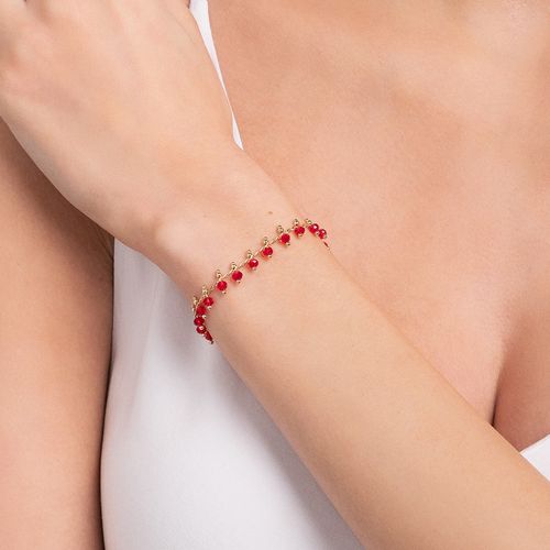 GOLD RED SUMMER BRACELET - 19CM