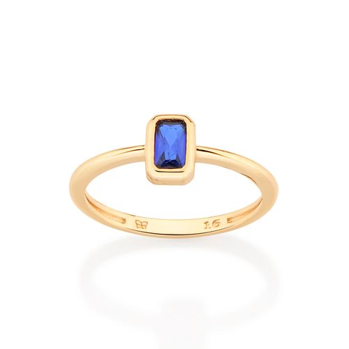 GOLD SMALL PIECE OF LOVE SOLITAIRE RING IN BLUE