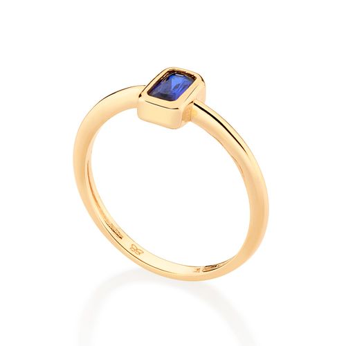 GOLD SMALL PIECE OF LOVE SOLITAIRE RING IN BLUE