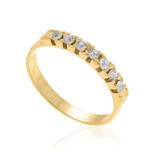 GOLD HALF WEDDING RING WITH CRYSTALS