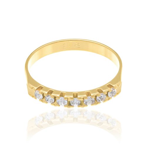 GOLD HALF WEDDING RING WITH CRYSTALS