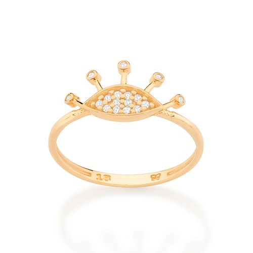 GOLD MODERN EVIL EYE SKINNY RING