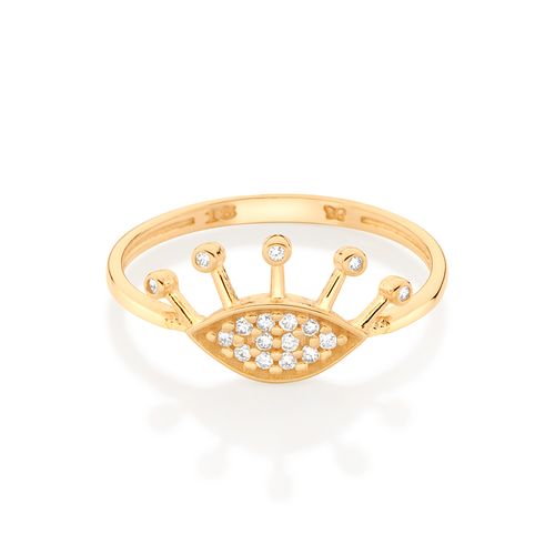 GOLD MODERN EVIL EYE SKINNY RING