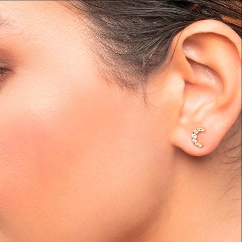 GOLD CRESCENT MOON EARRING
