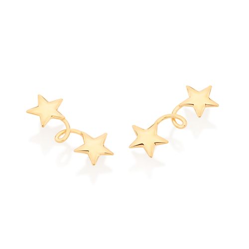 GOLD TWISTED STARS EARRING