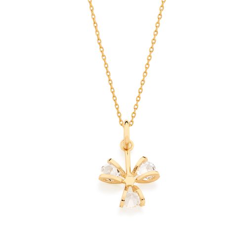 GOLD PENDANT WITH CRYSTAL
