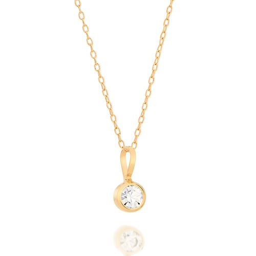 GOLD SOLITARY PENDANT WITH CRYSTAL