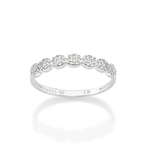 SILVER 925 STUDDED CIRCLE SKINNY RING