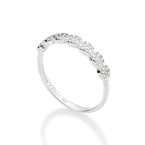 SILVER 925 STUDDED CIRCLE SKINNY RING