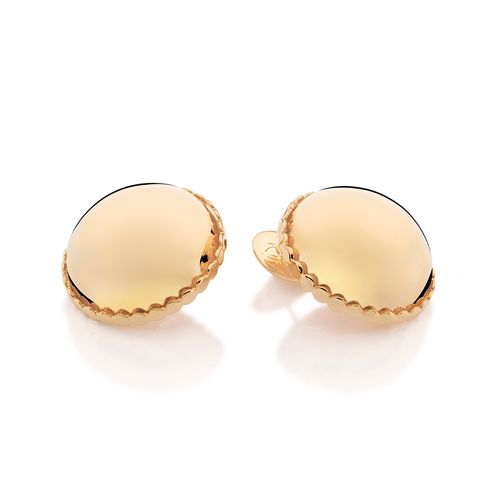GOLD SPHERE BUTTON EARRINGS