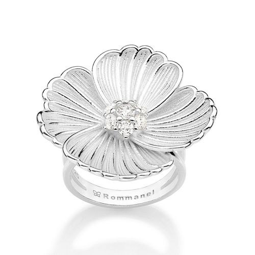 SILVER 925 FLOWER MAXI RING