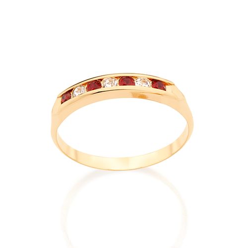 GOLD HALF WEDDING RING WITH CRYSTALS