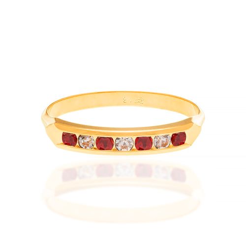 GOLD HALF WEDDING RING WITH CRYSTALS