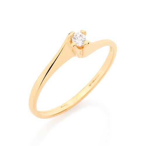 GOLD SOLITARY RING WITH ZIRCONIA