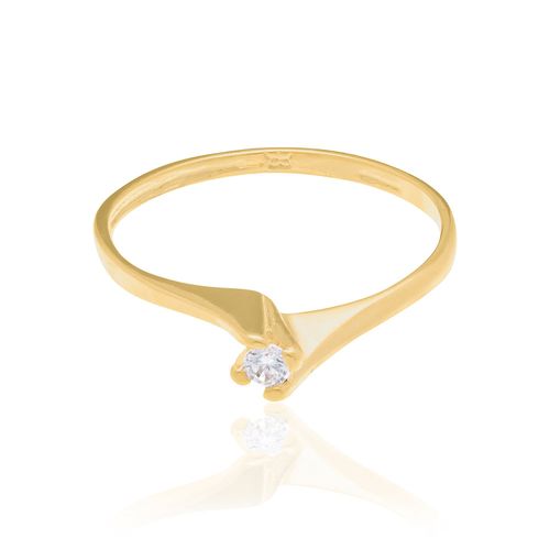 GOLD SOLITARY RING WITH ZIRCONIA