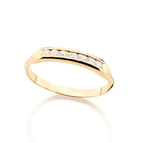 GOLD HALF WEDDING RING WITH CRYSTALS