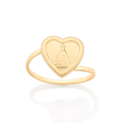 GOLD OUR LADY REVEALED HEART RING