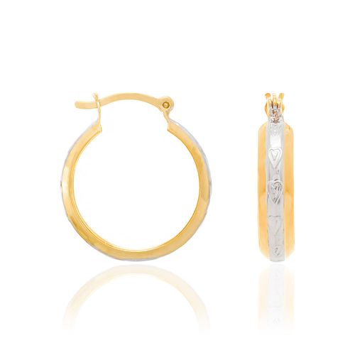 GOLD EARRING WITH RHODIUM
