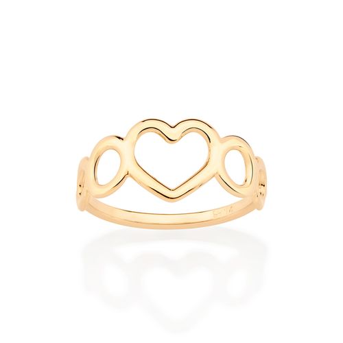 GOLD HEART AND CIRCLE RING