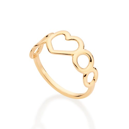 GOLD HEART AND CIRCLE RING