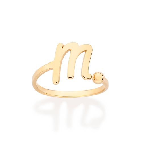 GOLD CURSIVE INITIAL RING-LETTER M