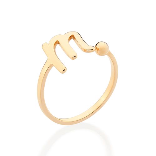 GOLD CURSIVE INITIAL RING-LETTER M