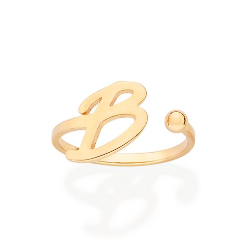 GOLD CURSIVE INITIAL RING-LETTER B