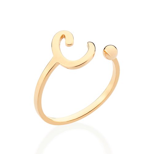 GOLD CURSIVE INITIAL RING-LETTER C