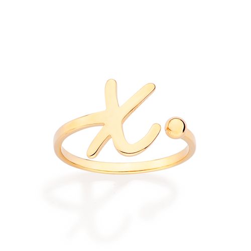 GOLD CURSIVE INITIAL RING-LETTER X