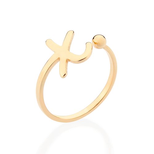 GOLD CURSIVE INITIAL RING-LETTER X