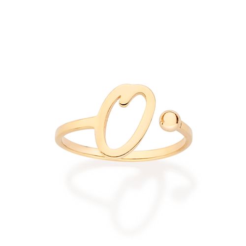 GOLD CURSIVE INITIAL RING-LETTER O