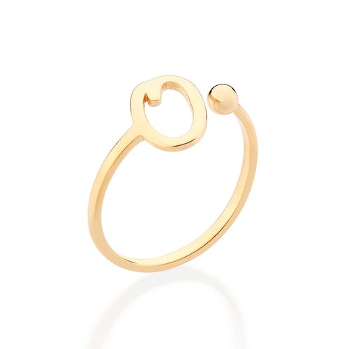 GOLD CURSIVE INITIAL RING-LETTER O